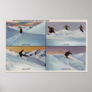 Sun Valley, ID - Skifahren Poster