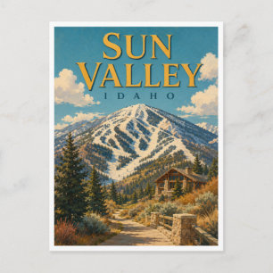 Sun Valley Idaho Bald Mountain GeoSaga Postkarte