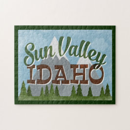 Sun Valley Idaho Fun Retro Snowy Mountains Puzzle
