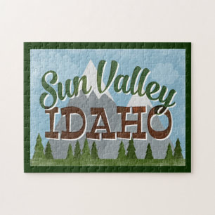 Sun Valley Idaho Fun Retro Snowy Mountains Puzzle