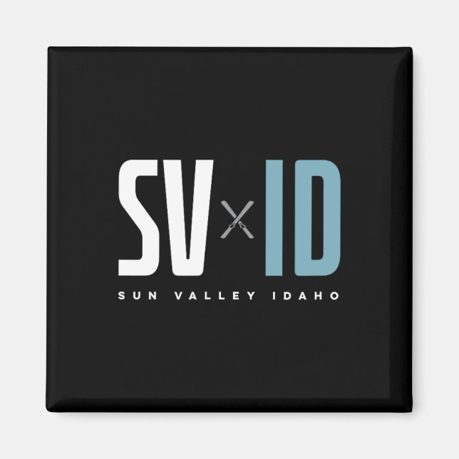 Sun Valley Idaho Grafik Ski Magnet (Vorne)