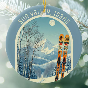 Sun Valley Idaho Ski-Souvenir  Keramik Ornament