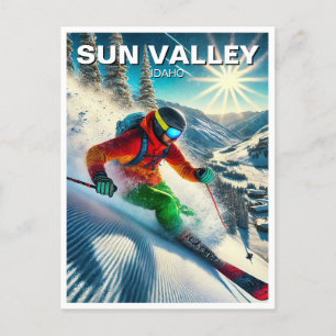 Sun Valley Idaho Skifahren Skier Postkarte