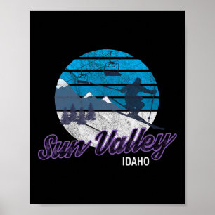Sun Valley Idaho Usa Ski Resort Snowboarden Poster