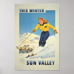 Sun Valley Idaho USA Skifahren Poster