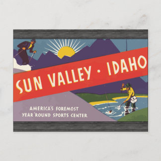 Sun Valley Idaho, Vintag Postkarte