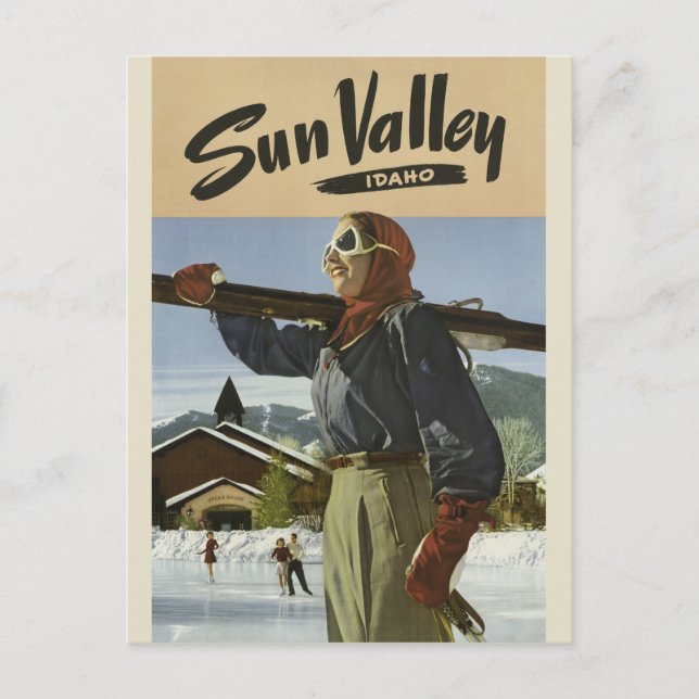 Sun Valley Idaho Vintage Reise Postkarte (Vorderseite)