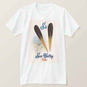 Sun Valley Idaho Vintage-Skiplakat im Retro-Stil T-Shirt