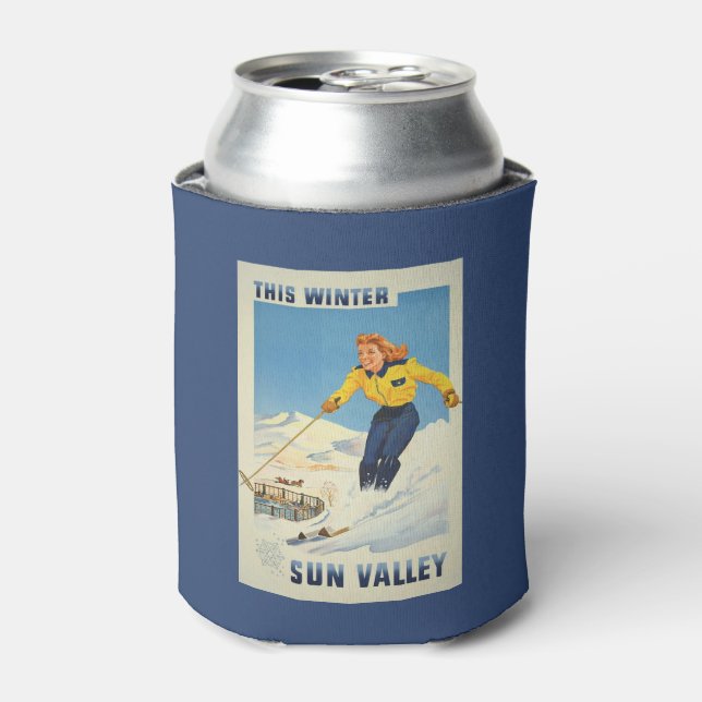 Sun Valley, Idaho Vintage Travel kann kühler Dosenkühler (Kanne Vorderseite)