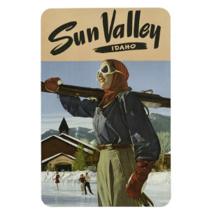 Sun Valley, Idaho Vintage Travel Magnet