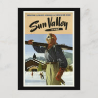 Sun Valley, Idaho, Vintage Travel Poster,