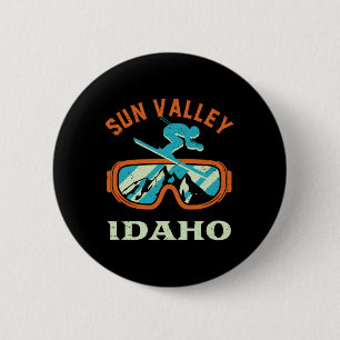 Sun Valley Idaho Vintages Retro-Skifahren und Snow Button