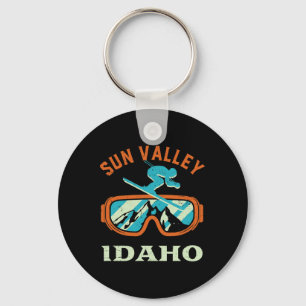 Sun Valley Idaho Vintages Retro-Skifahren und Snow Schlüsselanhänger