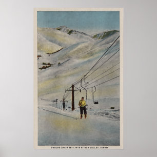 Sun Valley, IDM Bergkulisse, Skilifte in Poster
