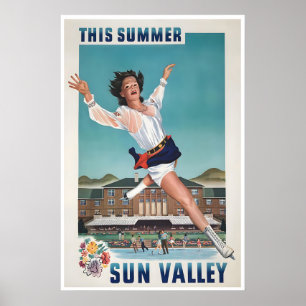 Sun Valley Kunst Idaho Reiseplakat Eislaufen Poster