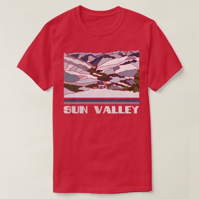 Sun Valley Ski Resort Alpin Skifahren T-Shirt (Design vorne)