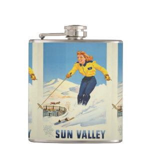 Sun Valley USA Vintage Travel Flask Flachmann