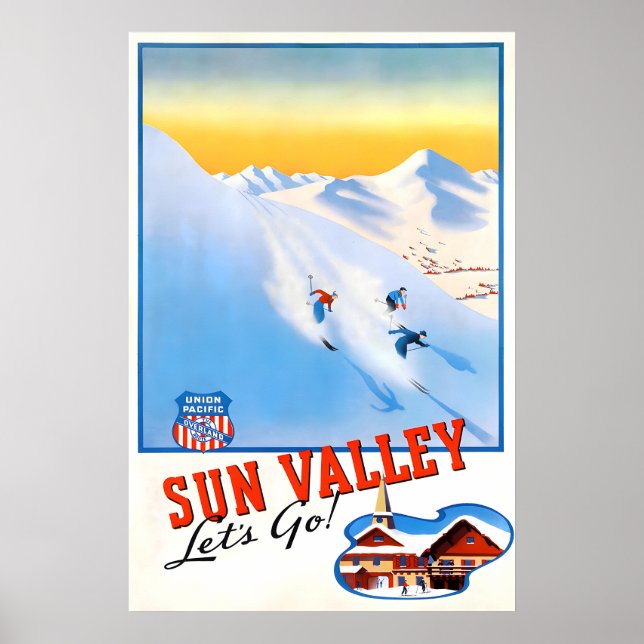 Sun Valley Vintage Reiseposter 1 Poster (Vorne)