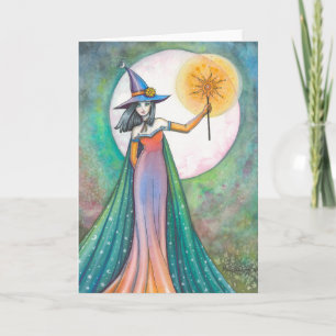 Sun Wand Witch Fantasy Art by Molly Harrison Karte