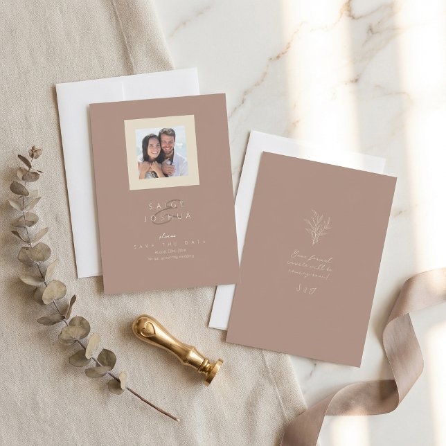 Sun-Washed Garden Wedding Photo Rose Brown ID1283 Save The Date (Von Creator hochgeladen)