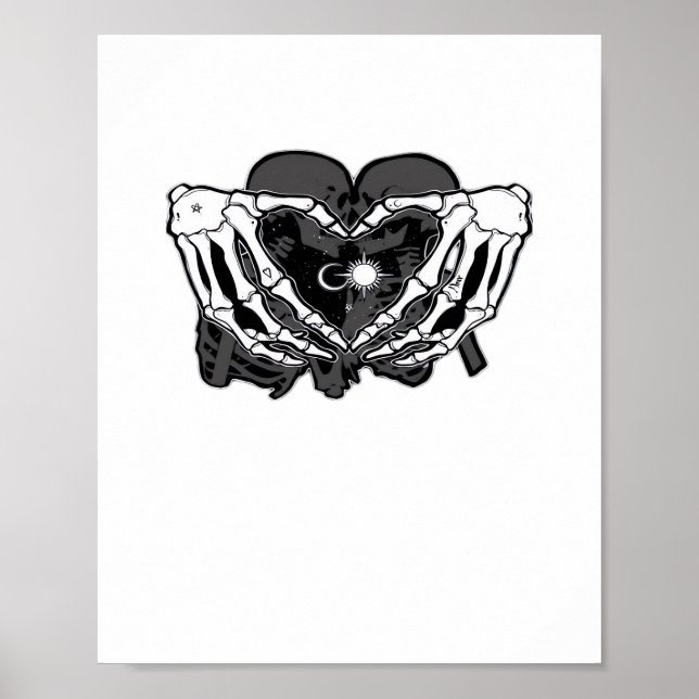 Sunand~1 - Skeleton Herz Hände Poster (Vorne)
