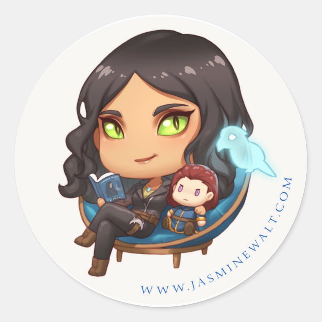 Sunaya Reading Chair Chibi Sticker (Vorderseite)