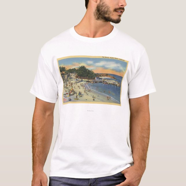 Sunbathers u. Schwimmer am Strand T-Shirt (Vorderseite)