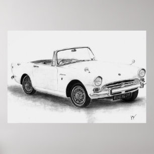 Sunbeam Alpine sportscar poster