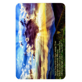 Sunbeam Mountains Scripture Flexible Foto Magnet