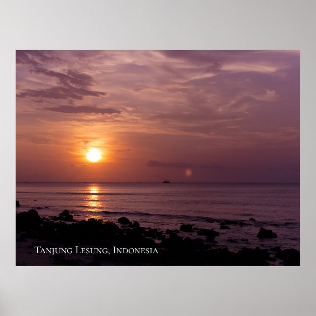 Sunbeam Sunset Sky Beach Twilight Travel Silhoutte Poster (Vorne)