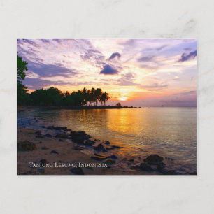 Sunbeam Sunset Sky Beach Twilight Travel Silhoutte Postkarte