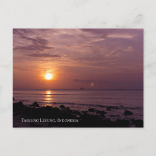 Sunbeam Sunset Sky Beach Twilight Travel Silhoutte Postkarte