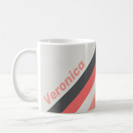 Sunbleached Coral Stripes with Name Kaffeetasse