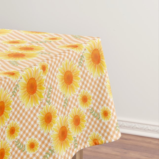 Sunblumen Gingham Tischdecke (Beispiel)