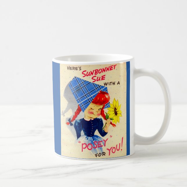 Sunbonnet Sue aus den 1940er Jahren hat eine Lust  Kaffeetasse (Rechts)