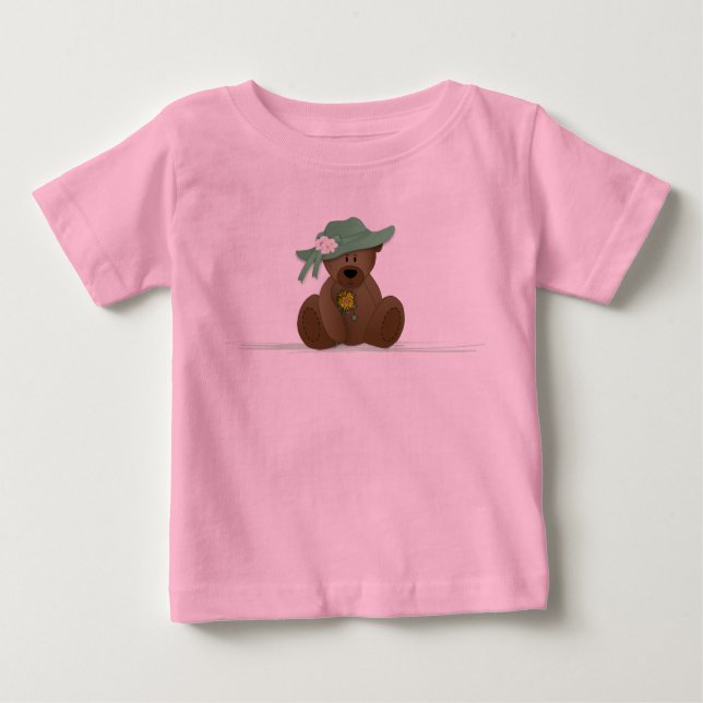 Sunbonnet Teddy Bear Baby T-shirt (Vorderseite)