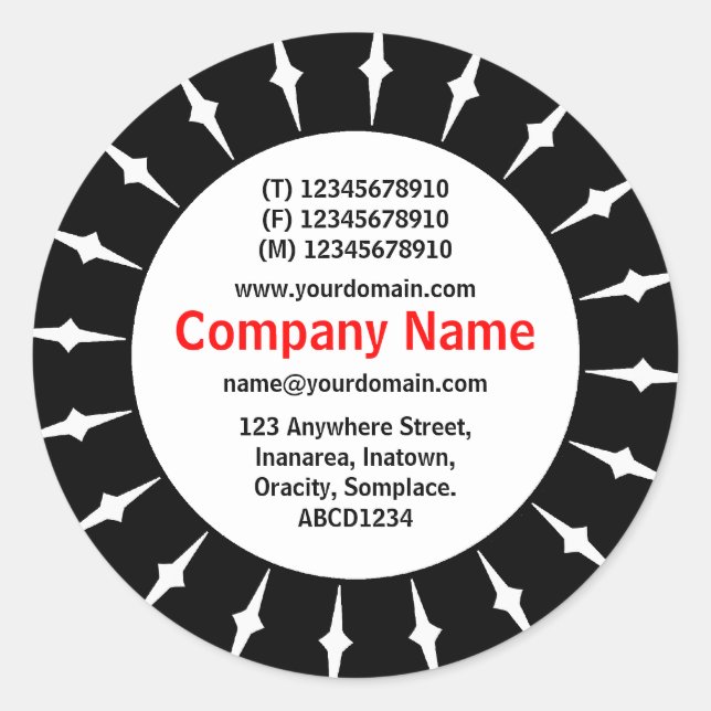 SunBurst 05 Runder Aufkleber (Vorderseite)