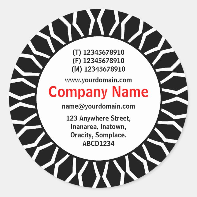 SunBurst 07 Business Runder Aufkleber (Vorderseite)