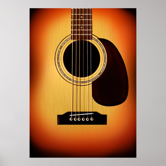 Sunburst Acoustic Guitar Poster (Vorne)