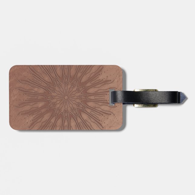 Sunburst boho mandala gepäckanhänger (Rückseite horizontal)