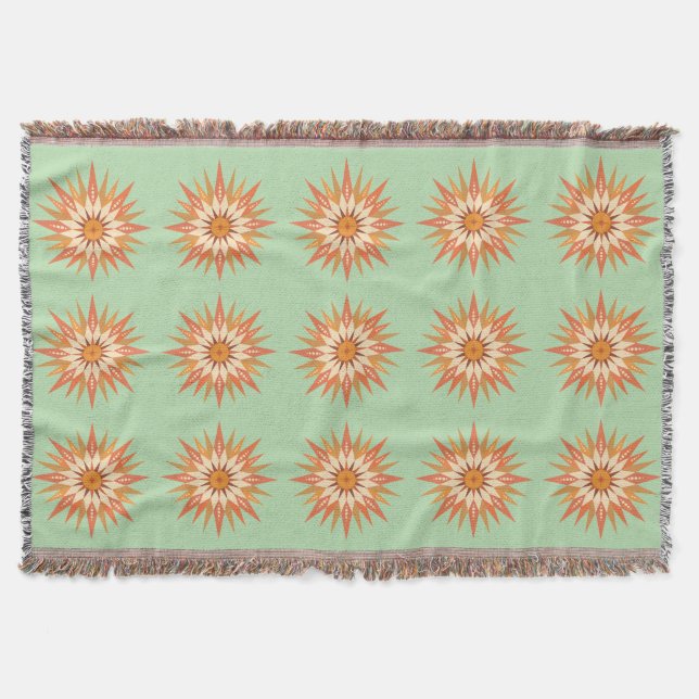Sunburst Boho Throw Blanket Decke (Vorderseite)