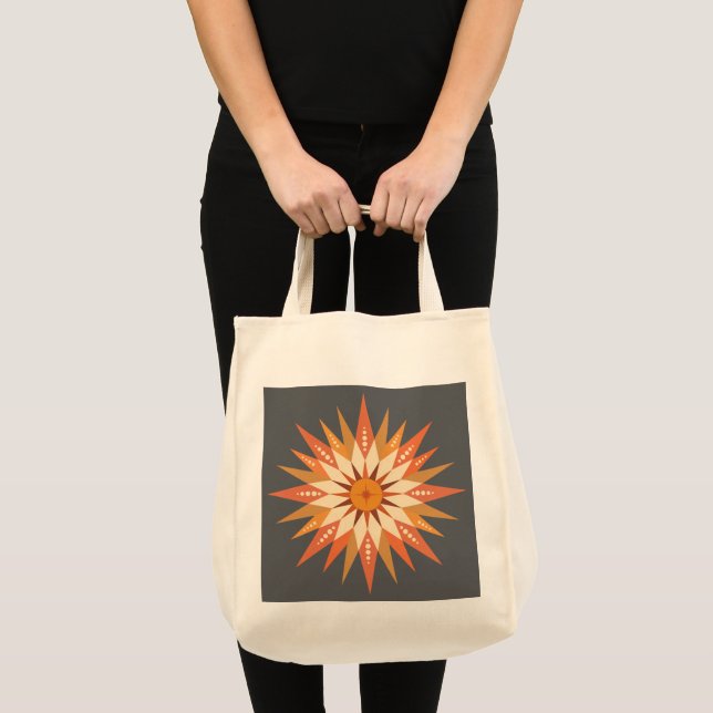 Sunburst Boho Tote Bag Tragetasche (Vorderseite (Produkt))