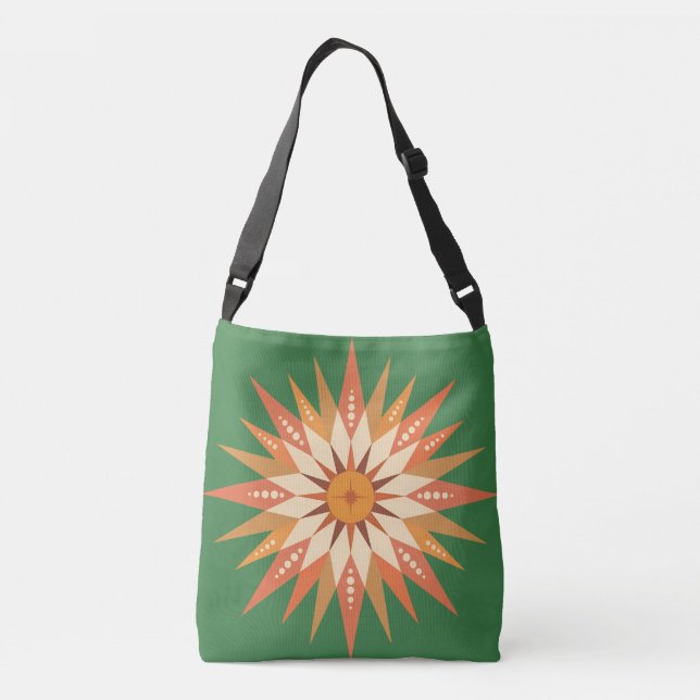Sunburst Boho Tragetaschen Mit Langen Trägern (Rückseite)