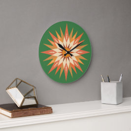 Sunburst Boho Wall Clock Große Wanduhr