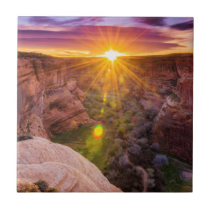 Sunburst in Canyon de Chelly, AZ Fliese