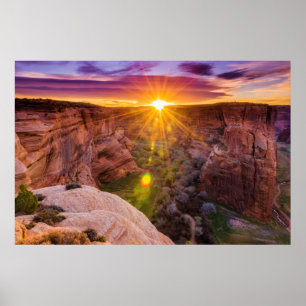 Sunburst in Canyon de Chelly, AZ Poster