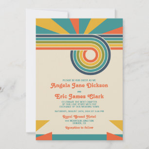 Sunburst Liebe "70er Retro-Inspiriert Hochzeit Einladung