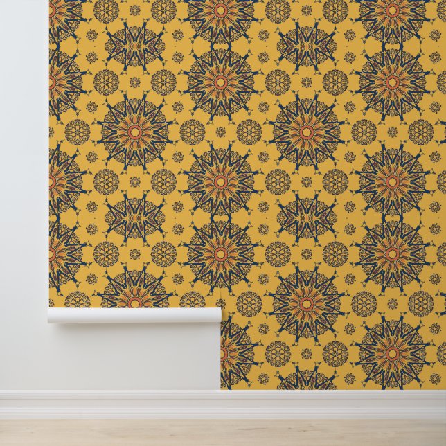 Sunburst Mandala Pattern Tapete (Anwendung)