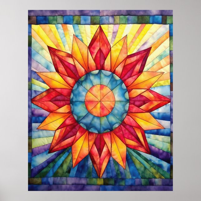 Sunburst Medallion Quilt Poster (Vorne)