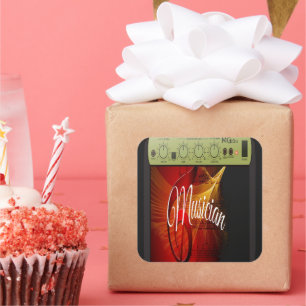 Sunburst Music Gitarrist Quadratischer Aufkleber